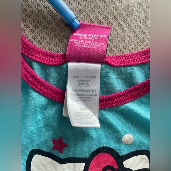 Girls Hello Kitty Size M (7) - 2 Piece Sets of Pajama Loungewear Blue and Pink - Picture 3 of 4